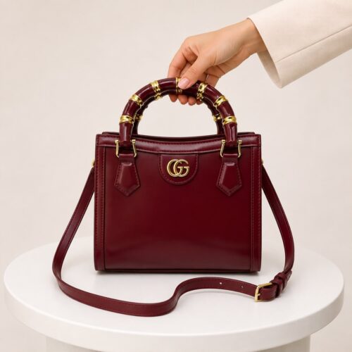 Gucci Diana Maroon Small Tote Bag (With Box)