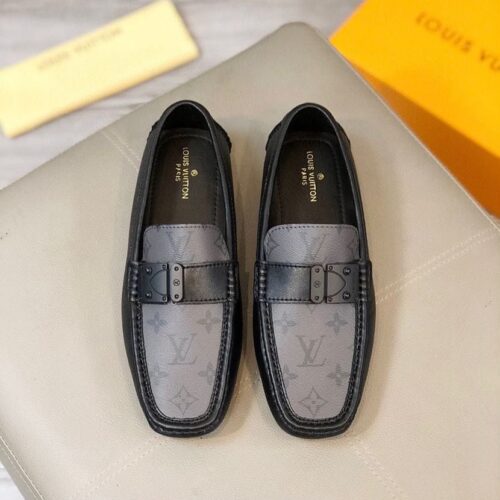Louis Vuitton Carlo Black Grey Mocassin