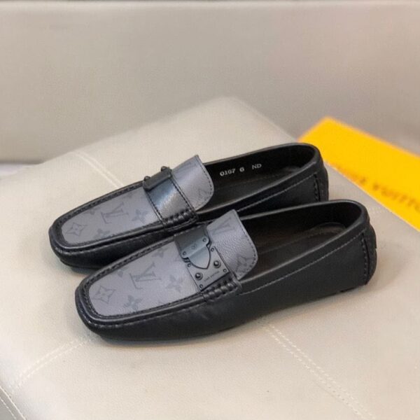 Louis Vuitton Carlo Black Grey Mocassin