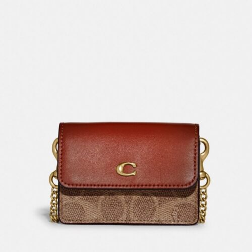 Coach Half Flap Brown Mini Sling Bag