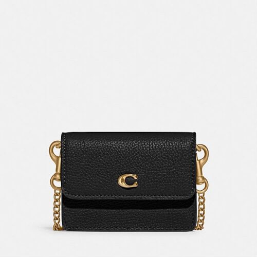Coach Half Flap Black Mini Sling Bag