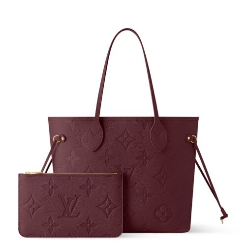 Louis Vuitton Empreinte MM Wine Embossed Neverfull Bag (With Box)