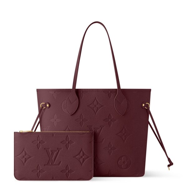 Louis Vuitton Empreinte MM Wine Embossed Neverfull Bag (With Box)