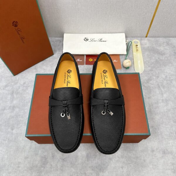 Loro Piana Summer Walk Black Mocassin