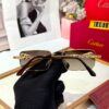 Cartier Tiger Brown Rectangular Men’s Sunglass