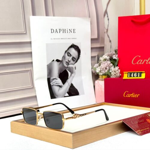 Cartier Tiger Black Rectangular Men’s Sunglass