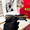 Cartier Tiger Black Rectangular Men’s Sunglass