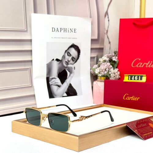 Cartier Tiger Blue Rectangular Men’s Sunglass