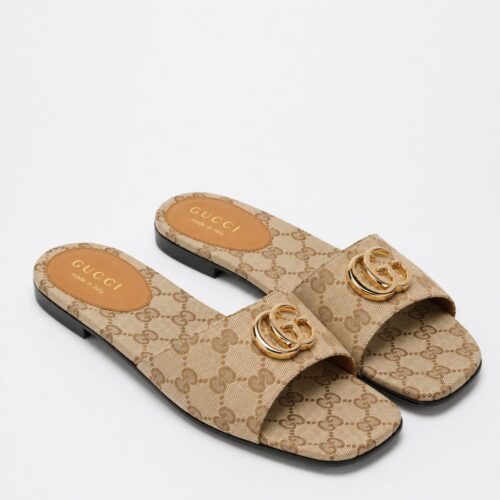 Gucci Double G Canvas Flat