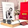 Cartier Black Rimless Rectangular Men’s Sunglass