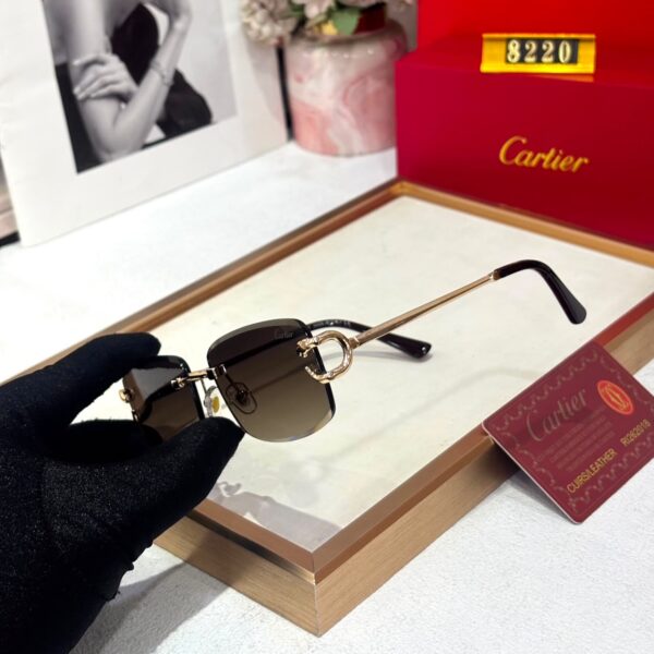 Cartier Brown Rimless Rectangular Men’s Sunglass