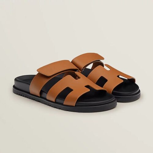 Hermes Chypre Black Brown Sandal