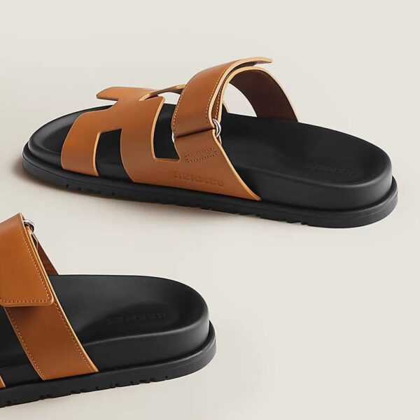 Hermes Chypre Black Brown Sandal