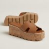 Hermes Eze 30 Brown Sandal