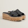 Hermes Eze 30 Black Sandal