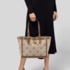 Tory Burch T Monogram Brown Jacquard Small Tote (With Box)