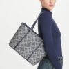 Tory Burch T Monogram Blue Small Zip Tote (With Box)