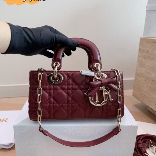 Dior Lady D-Joy Wine Premium Hand Bag (With Double Box)