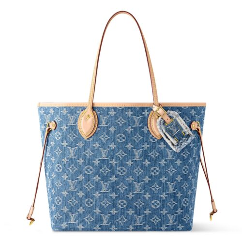 Louis Vuitton Denim MM Neverfull Bag (With Double Box)
