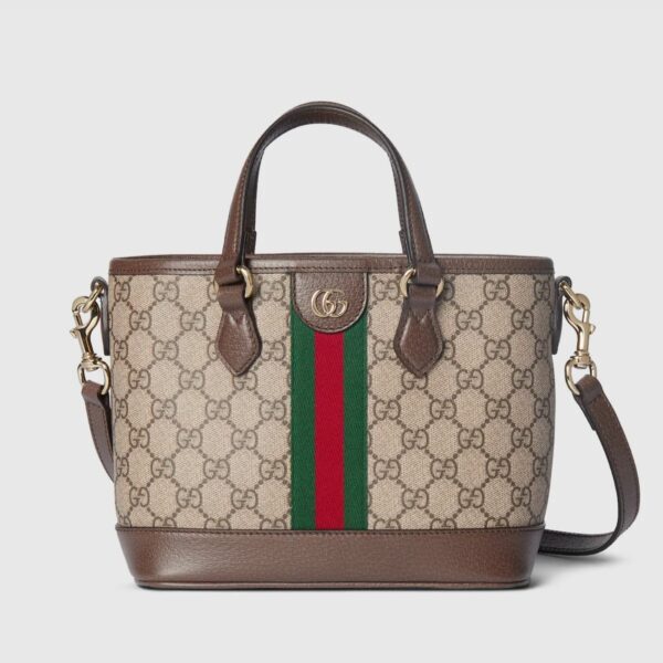 Gucci GG Ophidia Brown Small Tote Bag (With Box)