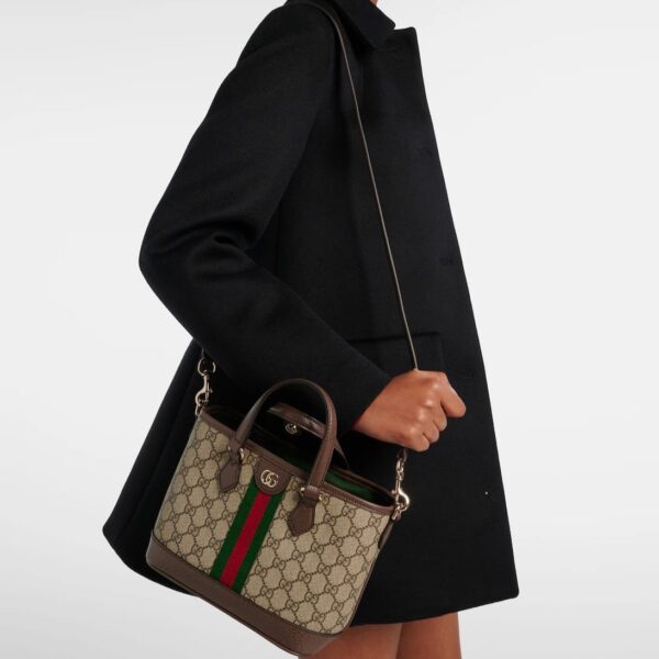 Gucci GG Ophidia Brown Small Tote Bag (With Box)