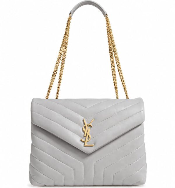 Ysl Lou Lou Medium Grey Sling Bag (With Box)