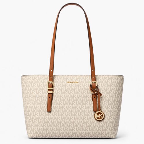 Michael Kors Beige Brown Quinn Signature Tote