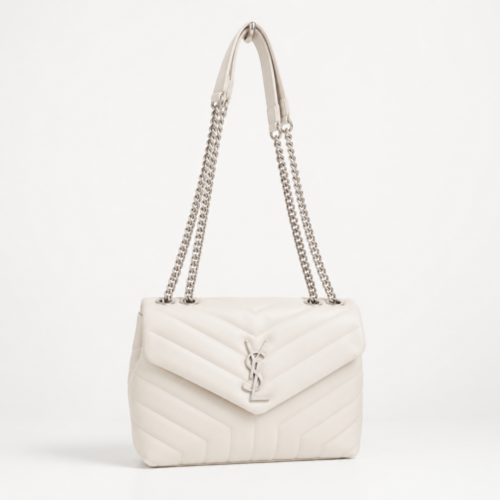 Ysl Lou Lou Medium White Sling Bag (With Box)