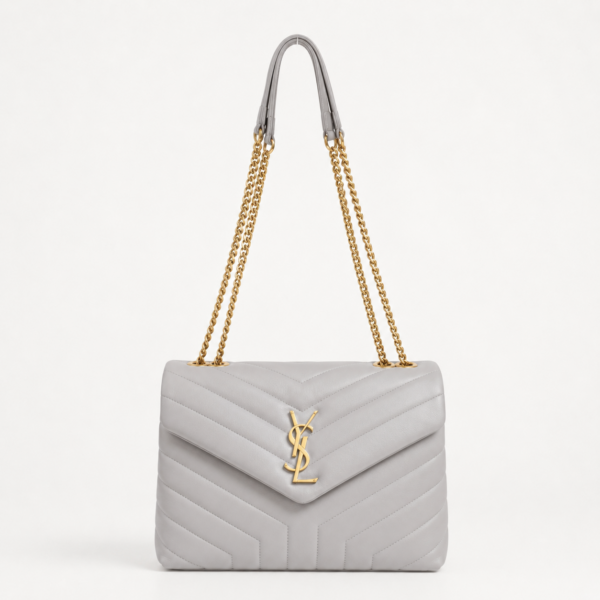 Ysl Lou Lou Medium Grey Sling Bag (With Box)