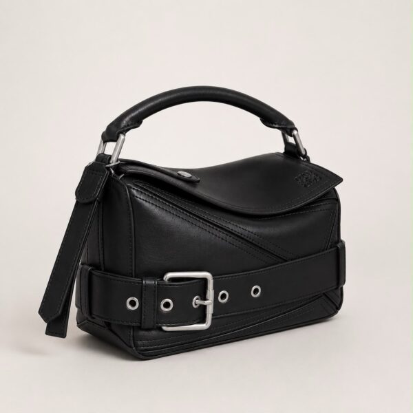 Loewe Puzzle Biker Black Small Premium Handbag (With Box)