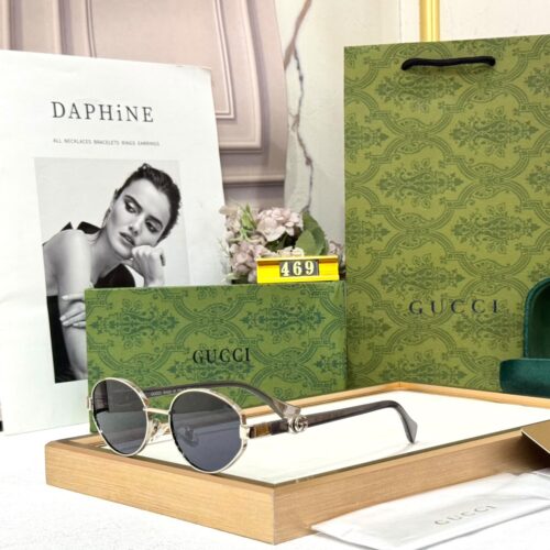 Gucci Oval Dark Blue Tint Women’s Sunglass