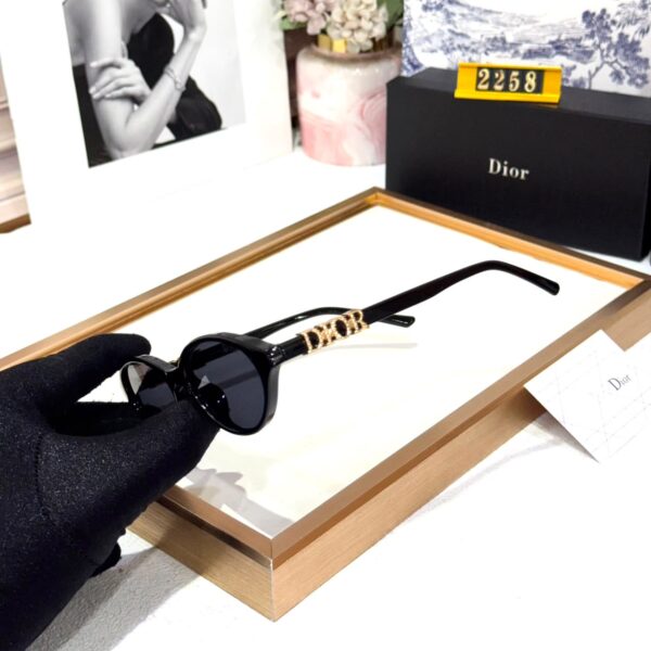 Dior Full Black Gold Oval Women’s Sunglass