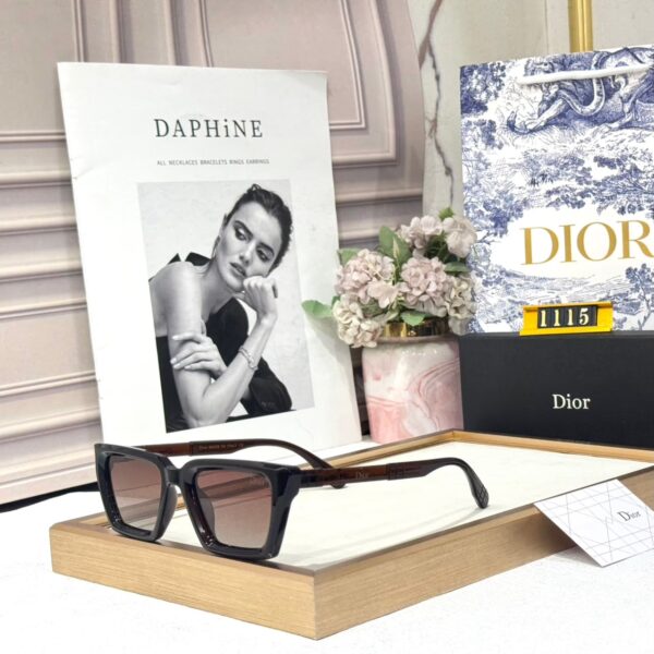 Dior Dark Red Rectangular Women’s Sunglass