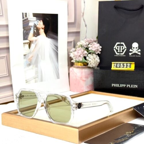 Philipp Plein Transparent Green Over Sized Men’s Sunglass