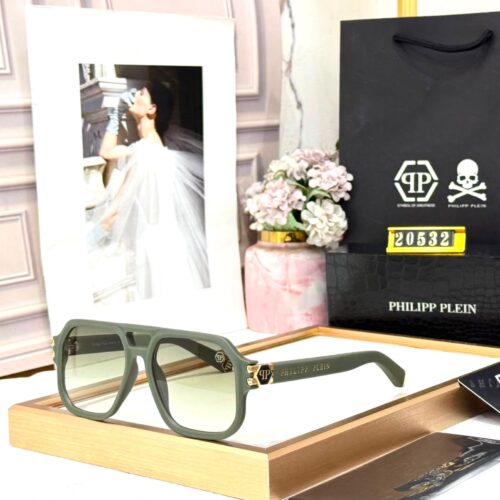 Philipp Plein Matte Green Over Sized Men’s Sunglass