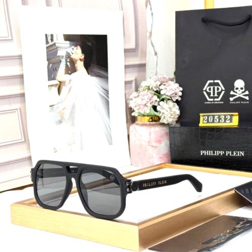 Philipp Plein Matte Black Over Sized Men’s Sunglass