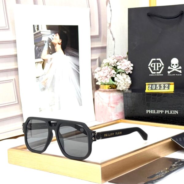 Philipp Plein Matte Black Over Sized Men’s Sunglass