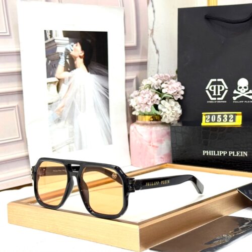 Philipp Plein Transparent Red Over Sized Men’s Sunglass