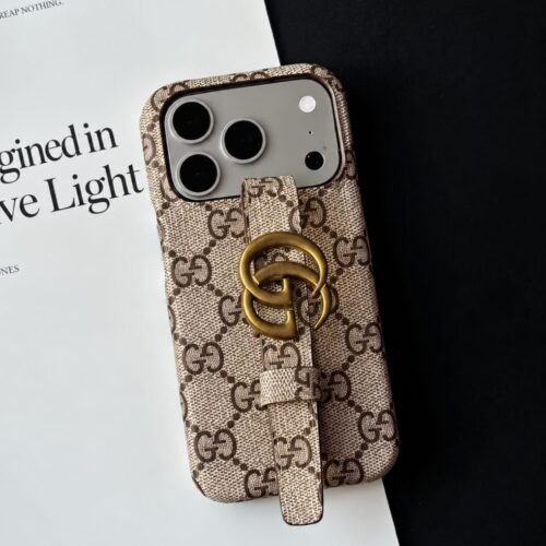 Gucci GG Iphone 17 Pro Max Back Case With Holding Strap (With Box)