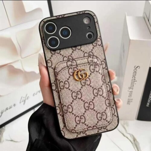 Gucci GG Iphone 17 pro Back Case With Attached Card Holder (With Box)