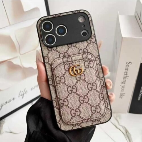 Gucci GG Iphone 17 Pro Max Back Case With Attached Card Holder (With Box)