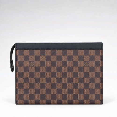 Louis Vuitton Pochette Coffee Grid Travel Bag (With Box)