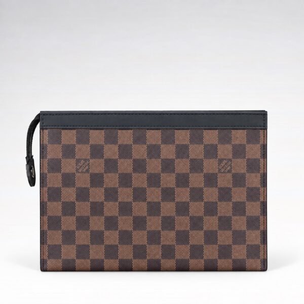 Louis Vuitton Pochette Coffee Grid Travel Bag (With Box)
