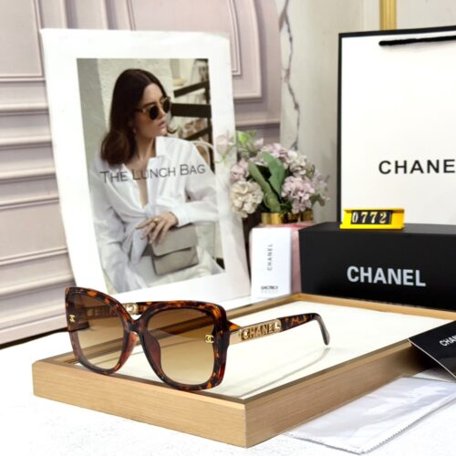 Chanel Leopard Pattern Cat Eye Oversized Women’s Sunglass