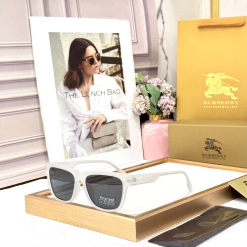 Burberry Frosted White Unisex Aviator Sunglass