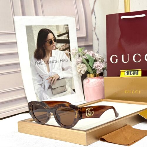 Gucci Round Brown Pattern Womens Sunglass