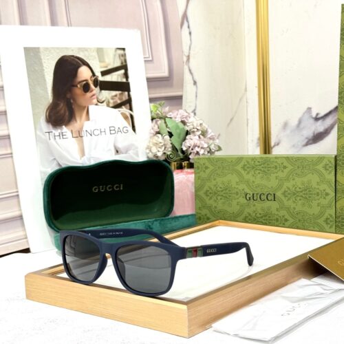 Gucci Blue Frame Aviator Men’s Sunglass