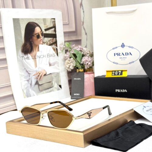 Prada Brown Rectangular Women’s Sunglass