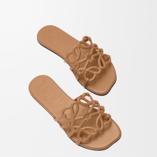 Loewe Petal Anagram Brown Slide