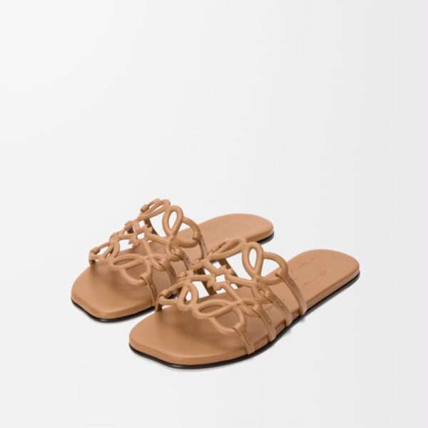 Loewe Petal Anagram Brown Slide